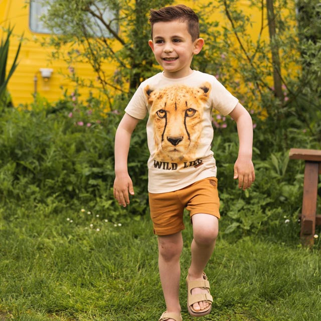 Koko Noko Jungen-T-Shirt weißer Panther