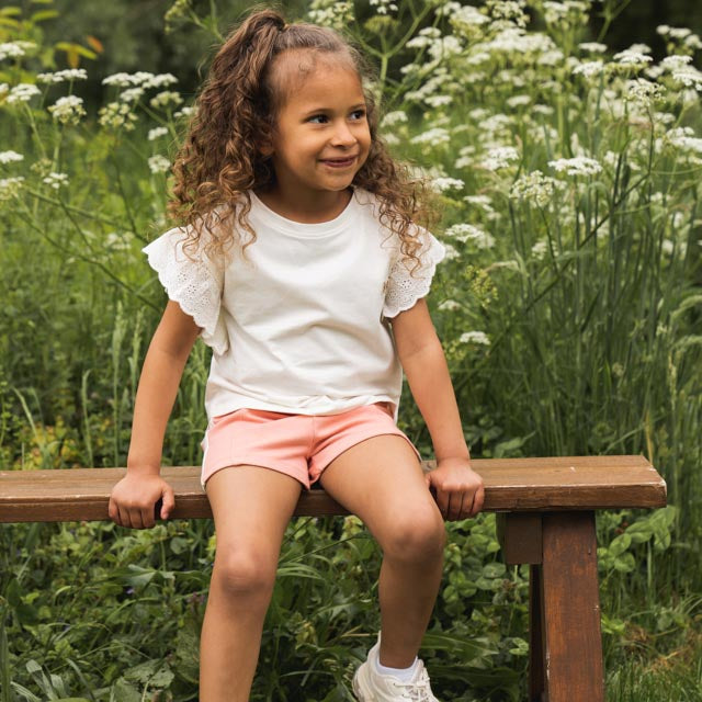 Koko Noko Mädchen T-shirt off white Stickerei