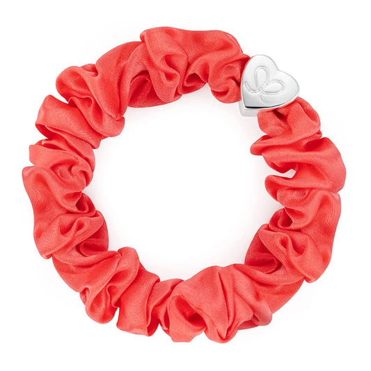 byEloise Silver Heart Silk Scrunchie Haargummi