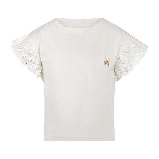 Koko Noko Mädchen T-shirt off white Stickerei