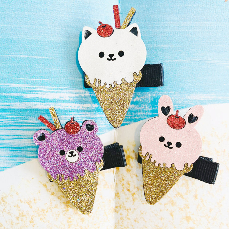 Ella & Monster Haarclip Funny Ice Cream lila